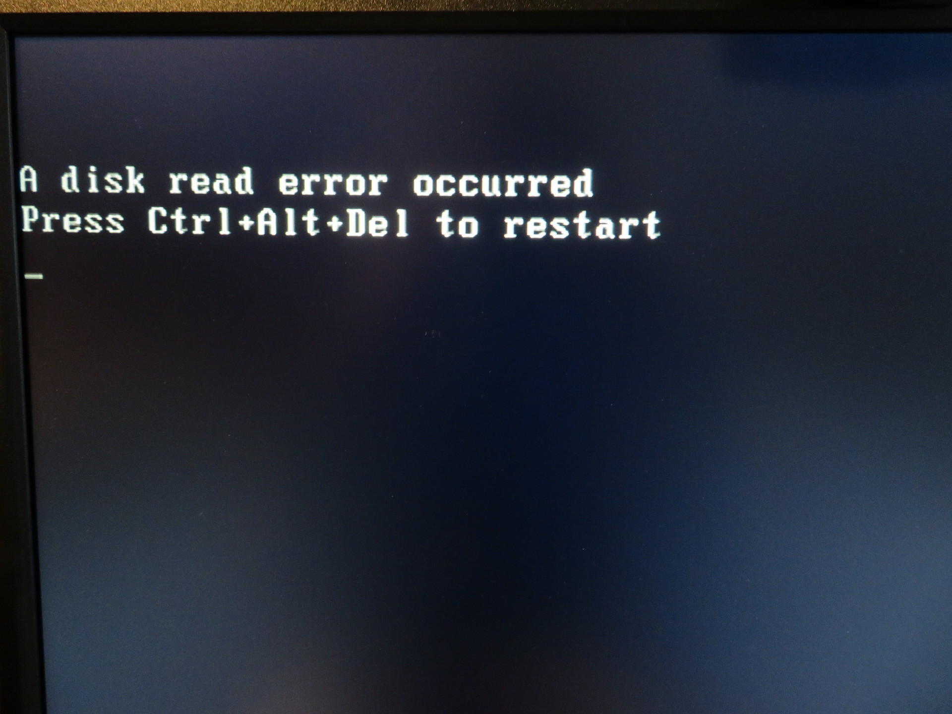 DIY PCに A disk read error occurred という表示が: のんびり写真館